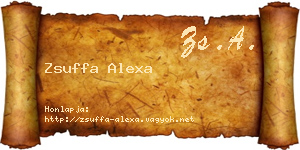 Zsuffa Alexa névjegykártya